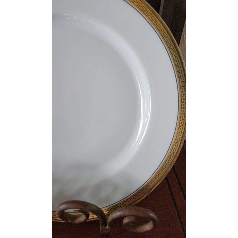 Vintage Heinrich - H&Co Selb Bavaria Gold Greek Key Band Salad Plates- Set of 4